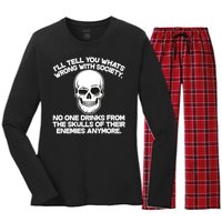 No One Drinks From The Skulls of Their Enemies Anymore Women's Long Sleeve Flannel Pajama Set 