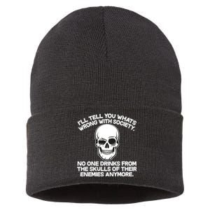 No One Drinks From The Skulls of Their Enemies Anymore Sustainable Knit Beanie