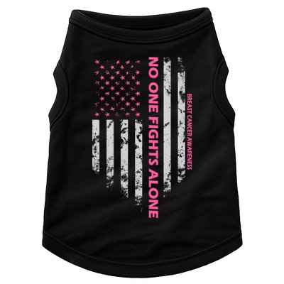 No One Fight Alone Breast Cancer Awareness Flag Doggie Tank