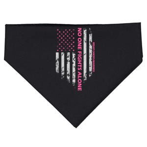 No One Fight Alone Breast Cancer Awareness Flag USA-Made Doggie Bandana