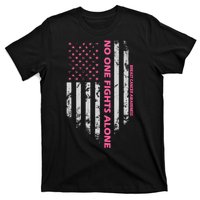 No One Fight Alone Breast Cancer Awareness Flag T-Shirt