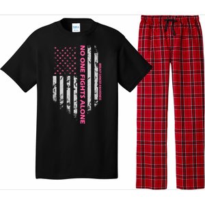 No One Fight Alone Breast Cancer Awareness Flag Pajama Set