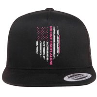 No One Fight Alone Breast Cancer Awareness Flag Flatbill Hat