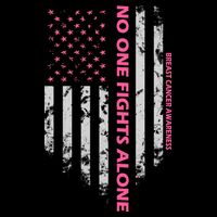 No One Fight Alone Breast Cancer Awareness Flag Flatbill Hat