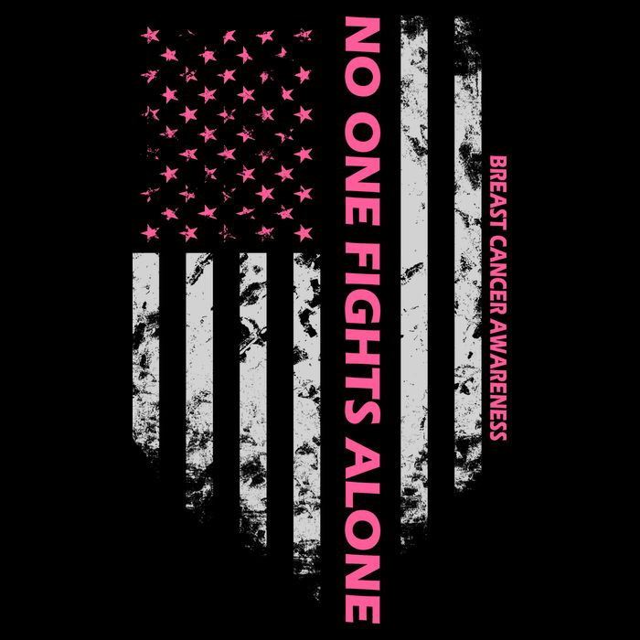 No One Fight Alone Breast Cancer Awareness Flag Flatbill Hat
