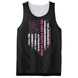 No One Fight Alone Breast Cancer Awareness Flag Mesh Reversible Basketball Jersey Tank