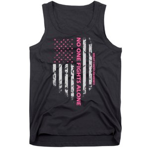 No One Fight Alone Breast Cancer Awareness Flag Tank Top