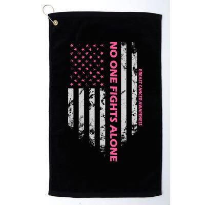 No One Fight Alone Breast Cancer Awareness Flag Golf Towel