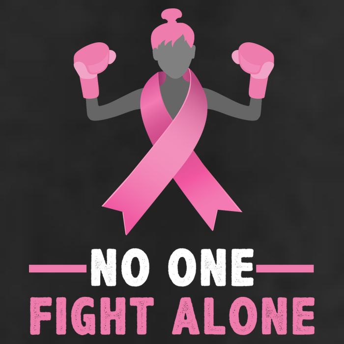 No One Fights  Alone Breast Cancer 7 Panel Mesh Trucker Snapback Hat