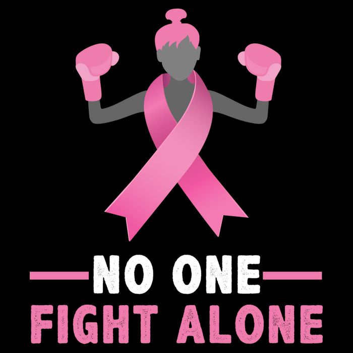 No One Fights  Alone Breast Cancer Flat Bill Trucker Hat