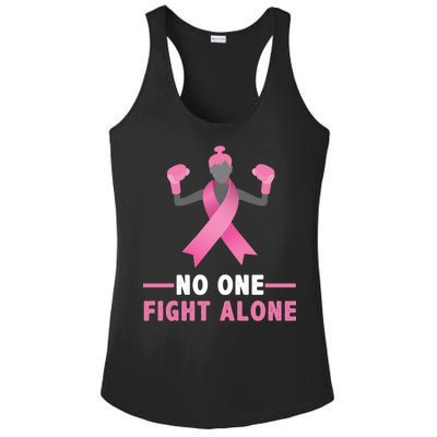 No One Fights  Alone Breast Cancer Ladies PosiCharge Competitor Racerback Tank