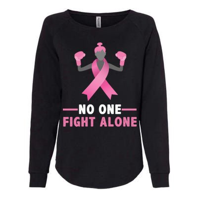 No One Fights  Alone Breast Cancer Womens California Wash Sweatshirt