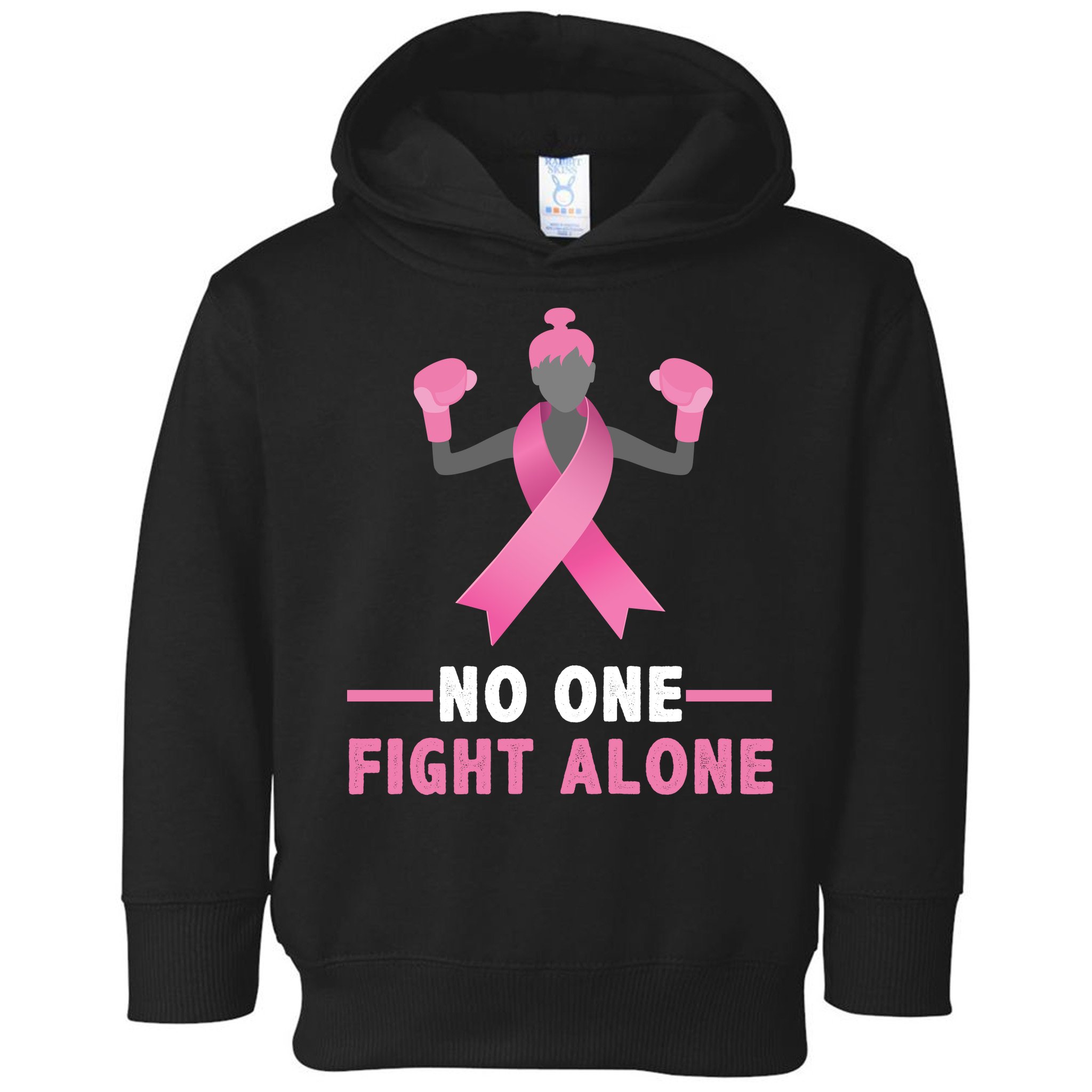 No One Fights  Alone Breast Cancer Toddler Hoodie