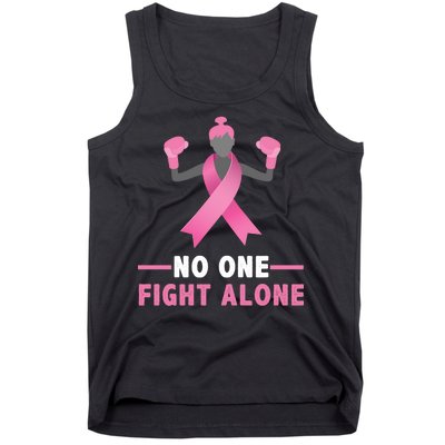 No One Fights  Alone Breast Cancer Tank Top