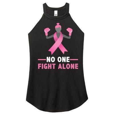 No One Fights  Alone Breast Cancer Women’s Perfect Tri Rocker Tank