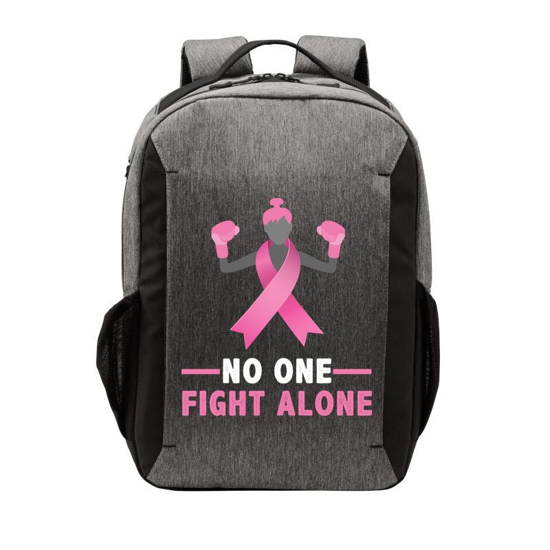 No One Fights  Alone Breast Cancer Vector Backpack