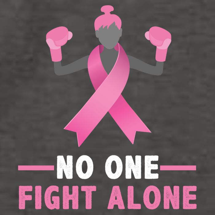 No One Fights  Alone Breast Cancer Vector Backpack