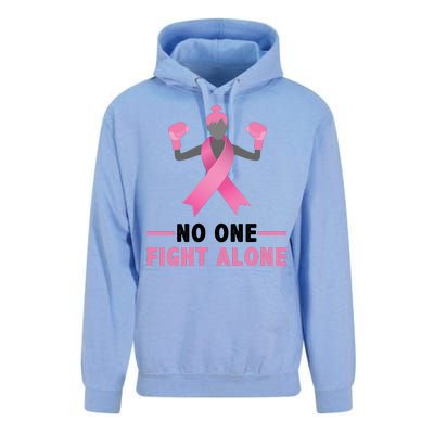 No One Fights  Alone Breast Cancer Unisex Surf Hoodie