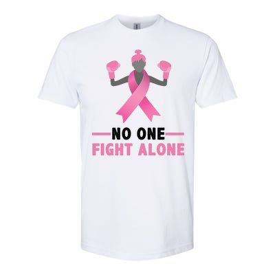 No One Fights  Alone Breast Cancer Softstyle CVC T-Shirt