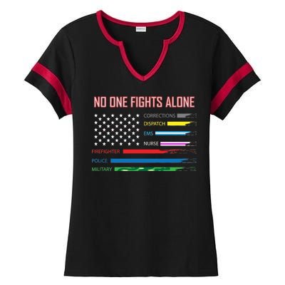 No One Fights Alone Ladies Halftime Notch Neck Tee