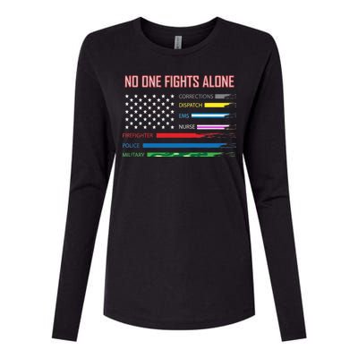 No One Fights Alone Womens Cotton Relaxed Long Sleeve T-Shirt