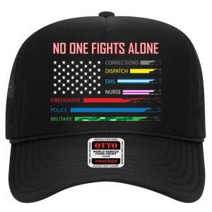 No One Fights Alone High Crown Mesh Back Trucker Hat