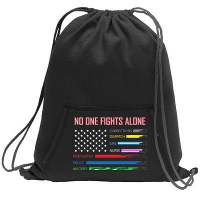 No One Fights Alone Sweatshirt Cinch Pack Bag