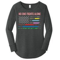 No One Fights Alone Women's Perfect Tri Tunic Long Sleeve Shirt