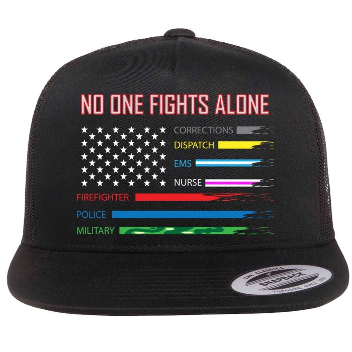 No One Fights Alone Flat Bill Trucker Hat