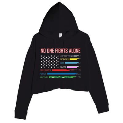 No One Fights Alone Crop Fleece Hoodie