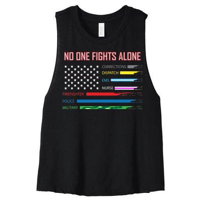 No One Fights Alone Women's Racerback Cropped Tank