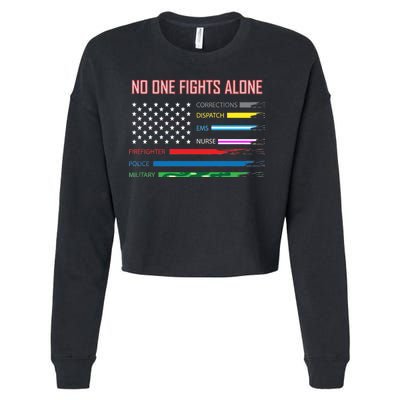 No One Fights Alone Cropped Pullover Crew