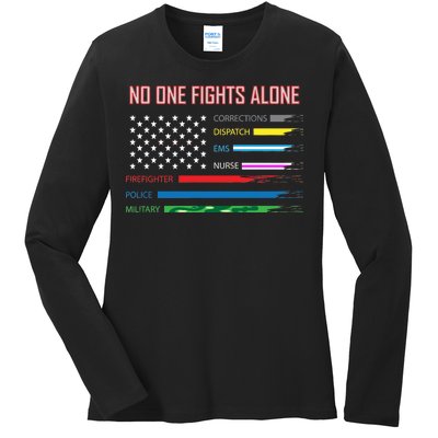 No One Fights Alone Ladies Long Sleeve Shirt