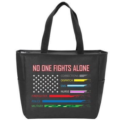 No One Fights Alone Zip Tote Bag