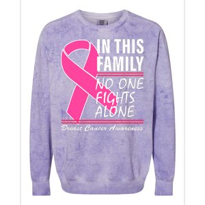 No One Fights Alone Breast Cancer Awareness Ribbon Colorblast Crewneck Sweatshirt