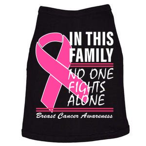 No One Fights Alone Breast Cancer Awareness Ribbon Doggie Tank