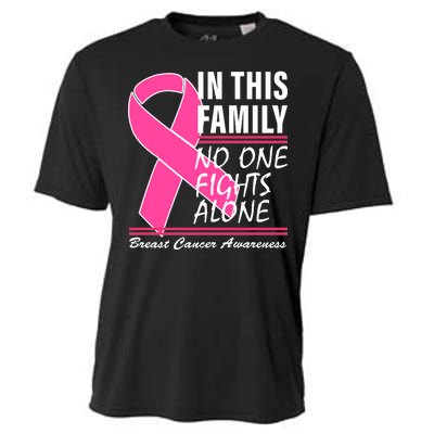 No One Fights Alone Breast Cancer Awareness Ribbon Cooling Performance Crew T-Shirt