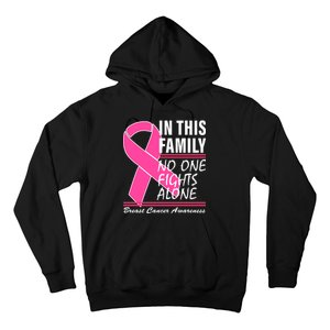 No One Fights Alone Breast Cancer Awareness Ribbon Hoodie