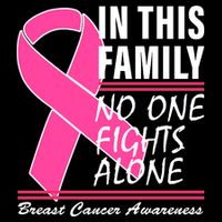 No One Fights Alone Breast Cancer Awareness Ribbon T-Shirt