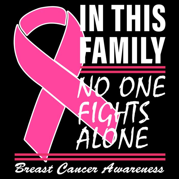 No One Fights Alone Breast Cancer Awareness Ribbon T-Shirt