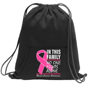 No One Fights Alone Breast Cancer Awareness Ribbon Sweatshirt Cinch Pack Bag