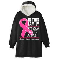 No One Fights Alone Breast Cancer Awareness Ribbon Hooded Wearable Blanket