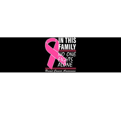 No One Fights Alone Breast Cancer Awareness Ribbon Bumper Sticker