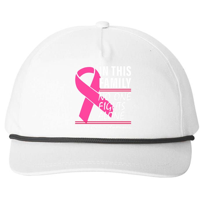 No One Fights Alone Breast Cancer Awareness Ribbon Snapback Five-Panel Rope Hat