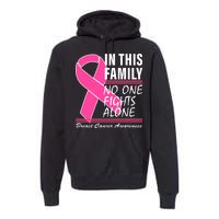 No One Fights Alone Breast Cancer Awareness Ribbon Premium Hoodie