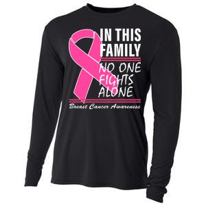 No One Fights Alone Breast Cancer Awareness Ribbon Cooling Performance Long Sleeve Crew