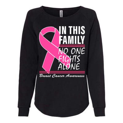 No One Fights Alone Breast Cancer Awareness Ribbon Womens California Wash Sweatshirt