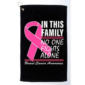 No One Fights Alone Breast Cancer Awareness Ribbon Platinum Collection Golf Towel