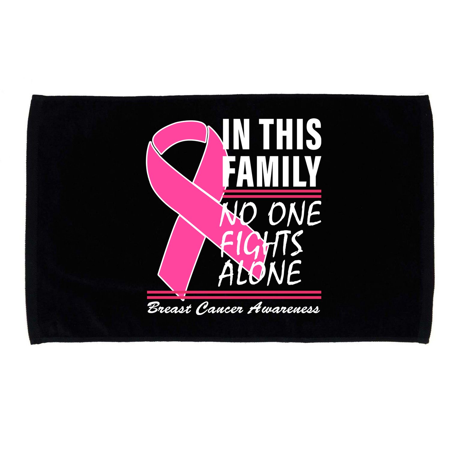No One Fights Alone Breast Cancer Awareness Ribbon Microfiber Hand Towel