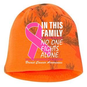 No One Fights Alone Breast Cancer Awareness Ribbon Kati - Camo Knit Beanie